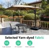 10 FT Cantilever Patio Umbrella with 360¬∞ Rotation & Tilt Adjustment, Square Outdoor Offset Umbrella with Aluminum Pole without base- Khaki