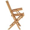 Patio Chairs with Gray Cushions 4 pcs Solid Teak Wood