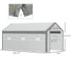 20' L x 10' W x 9' H Large Walk-in Greenhouse with Roll Up Door;  8 Closeable Windows;  & Weather PE Cover