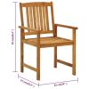 Patio Chairs with Cushions 8 pcs Solid Acacia Wood