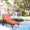Aluminum Adjustable Chaise Lounge Chair, Folding 4-Position Patio Recliner, Wheels, Armrests, Side Table, Cushion for Poolside, Backyard, Deck, Porch
