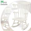 Rocking Chair with Solid Wooden Frame for Garden and Patio