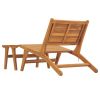 Patio Chair with Footrest Solid Teak Wood