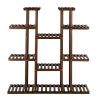 Artisasset 6-Story 11-Seat Indoor And Outdoor Multifunctional Carbonized Wood Plant Stand