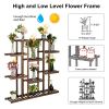 Artisasset 6-Story 11-Seat Indoor And Outdoor Multifunctional Carbonized Wood Plant Stand