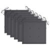 Patio Chairs with Anthracite Cushions 6 pcs Solid Teak Wood
