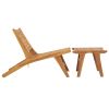 Patio Chair with Footrest Solid Teak Wood
