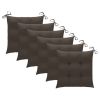 Patio Chairs with Taupe Cushions 6 pcs Solid Teak Wood