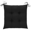 Patio Chairs with Black Cushions 4 pcs Solid Teak Wood