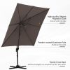 Outsunny 8FT Cantilever Patio Umbrella, Square Outdoor Offset Umbrella with 360¬∞ Rotation, Aluminum Hanging Umbrella with 3-Position Tilt, Crank & Cr