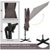 Outsunny 8FT Cantilever Patio Umbrella, Square Outdoor Offset Umbrella with 360¬∞ Rotation, Aluminum Hanging Umbrella with 3-Position Tilt, Crank & Cr