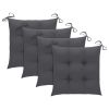 Patio Chairs with Anthracite Cushions 4 pcs Solid Teak Wood