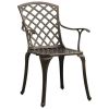 Patio Chairs 4 pcs Cast Aluminum Bronze