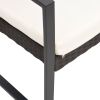 Patio Dining Chairs 2 pcs Black PP Rattan