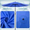 9 foot outdoor patio umbrella with button tilt and crank, Outdoor patio/market table umbrella UV protected and waterproof, blue