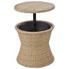K&K 5 Pieces Patio Furniture Chair Sets, Patio Conversation Set With Wicker Cool Bar Table, Ottomans,Outdoor Furniture Bistro Sets for Porch,Backyard,