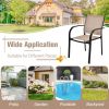 Set of 2 Patio Stackable Dining Chairs with Armrests Garden Deck