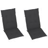 Patio Reclining Chairs 2 pcs with Cushions Solid Acacia Wood