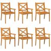 Patio Dining Chairs 6 pcs Solid Wood Acacia