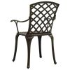 Patio Chairs 4 pcs Cast Aluminum Bronze