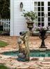 12.4x11.6x37.8" Decorative 3 Tier Tree Trunk Fountain with Lights and Pump, Brown
