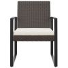 Patio Dining Chairs 2 pcs Black PP Rattan