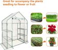 Walk in Greenhouse with 3 Tier 6 Shelves,2 More Bottom Shelves Reinforced Plant House,Steel Frame Growhouse/Green House for Outdoor,PVC Cover 143x73x1
