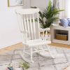 Rocking Chair with Solid Wooden Frame for Garden and Patio