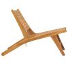 Patio Chair with Footrest Solid Teak Wood