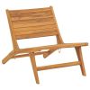 Patio Chair with Footrest Solid Teak Wood