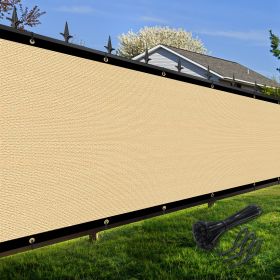Artpuch Privacy Fence Screen Sand Customized Outdoor Mesh Panels for Backyard, Balcony,Patio,Construction Site with Zip Ties (Color: Sand, size: 3x279 ft)