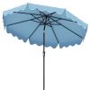 9 Feet Patio Umbrella with Crank Handle and Push Button Tilt