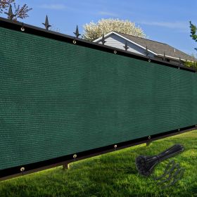 Artpuch Privacy Fence Screen Dark Green Customized Outdoor Mesh Panels for Backyard, Balcony,Patio,Construction Site with Zip Ties (Color: Dark Green, size: 4x53 ft)