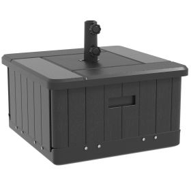 Outsunny 3-in-1 Outdoor Umbrella Base, Coffee End Table, Flower Box Planter with Drain Hole, 175 lbs. Capacity Fillable Patio Umbrella Stand Table wit (Color: as Pic)