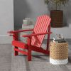 Outsunny Wooden Adirondack Chair, Outdoor Patio Lawn Chair with Cup Holder, Weather Resistant Lawn Furniture, Classic Lounge for Deck, Garden, Backyar