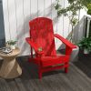 Outsunny Wooden Adirondack Chair, Outdoor Patio Lawn Chair with Cup Holder, Weather Resistant Lawn Furniture, Classic Lounge for Deck, Garden, Backyar