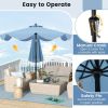 9 FT Umbrella with Crank Handle for Outdoor Patio Garden Pool