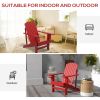 Outsunny Wooden Adirondack Chair, Outdoor Patio Lawn Chair with Cup Holder, Weather Resistant Lawn Furniture, Classic Lounge for Deck, Garden, Backyar