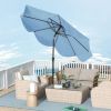 9 FT Umbrella with Crank Handle for Outdoor Patio Garden Pool