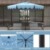 9 Feet Patio Umbrella with Crank Handle and Push Button Tilt