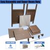 HDPE Barbecue/Grill Side Table Trolley;  Outdoor Prep Dining Table Serving Cart with 304 Stainless Steel Top;  Outdoor Kitchen Storage Island for Gard