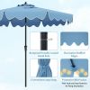 Outdoor 9 Feet Patio Umbrella with Crank Handle and Push Button Tilt