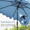 Outdoor 9 Feet Patio Umbrella with Crank Handle and Push Button Tilt