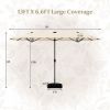 13FT Double-sided Patio Umbrella with Solar Lights for Garden Pool Backyard