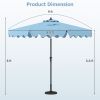9 Feet Patio Umbrella with Crank Handle and Push Button Tilt