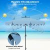 9 Feet Patio Umbrella with Crank Handle and Push Button Tilt