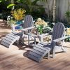 18"x15" Side Table Patio Adirondack Small End Table All Weather HDPE Water Resistant 2 Tier Rectangular Outside Table for Pool, Garden, Beach Gray