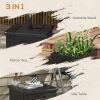 Outsunny 3-in-1 Outdoor Umbrella Base, Coffee End Table, Flower Box Planter with Drain Hole, 175 lbs. Capacity Fillable Patio Umbrella Stand Table wit