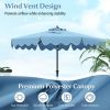 Outdoor 9 Feet Patio Umbrella with Crank Handle and Push Button Tilt