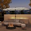 13FT Double-sided Patio Umbrella with Solar Lights for Garden Pool Backyard